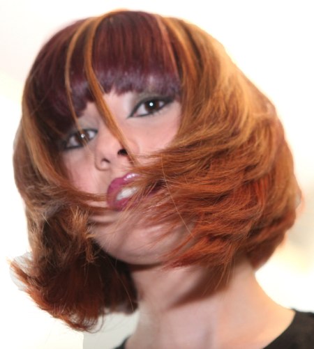 Hair coloring with color blocking