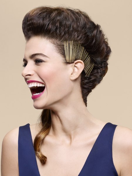 Hair braided into a Mohawk style