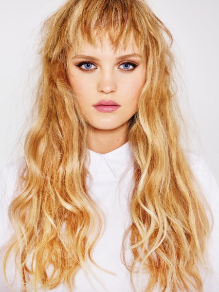 Long hair and short bangs
