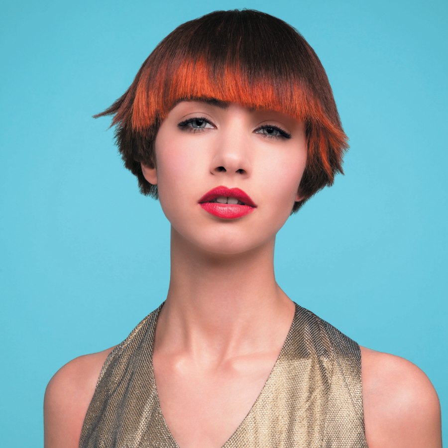 Cool short hairstyle with bangs