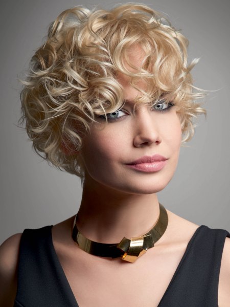 Short hair with finger-styled curls