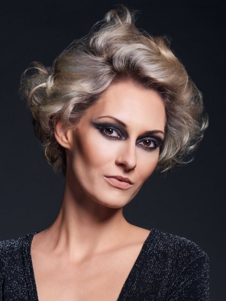Curled bob hairstyle