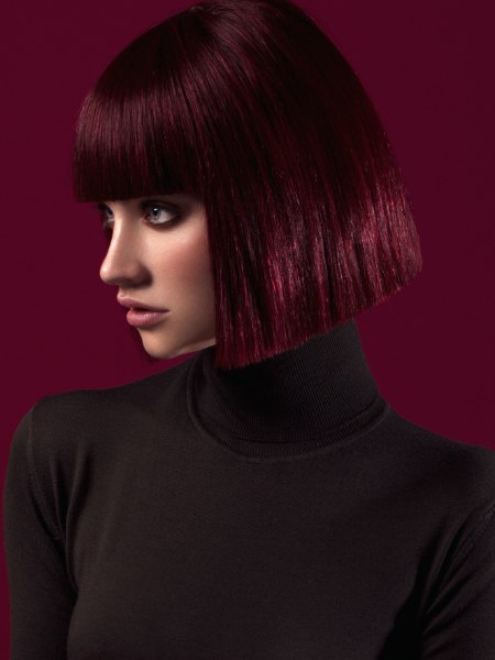 Bob hairstyle and a turtleneck
