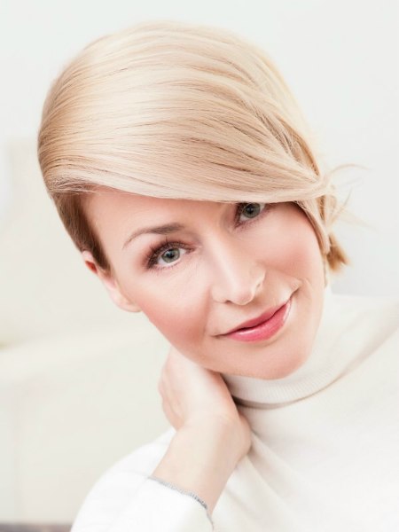 Modern bob with an undercut for older women