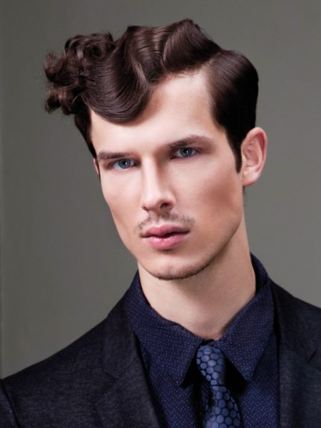 Men's hipster style with finger waves