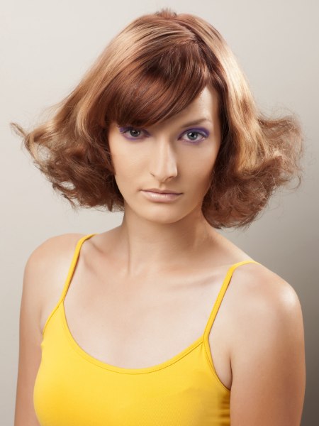 Medium-length hair with upturned sides