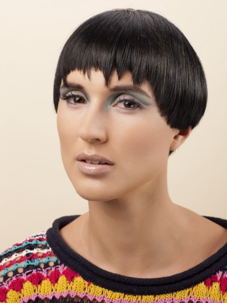 Short haircut with irregular bangs