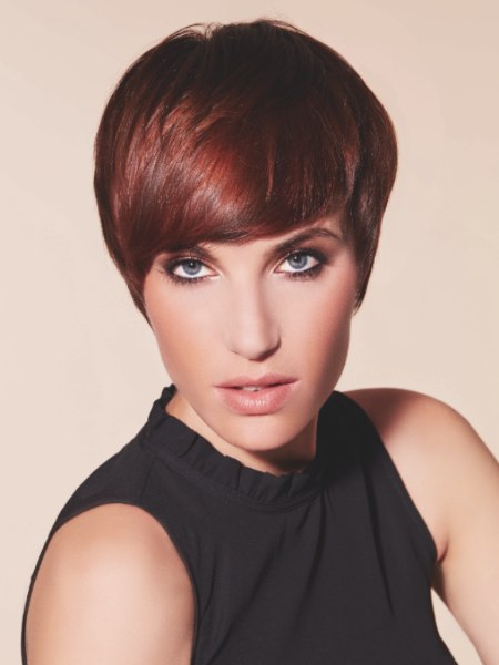 Pixie cut with sleek styling