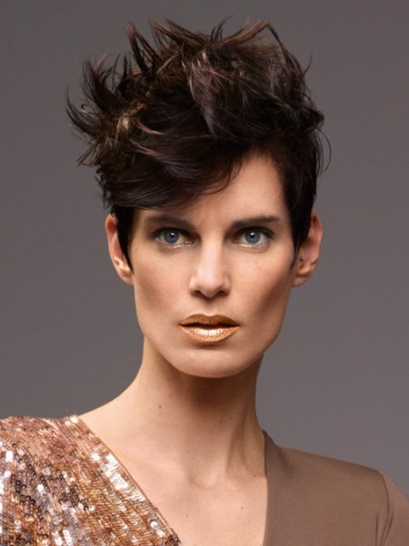 Elegant punk style for short pixie hair