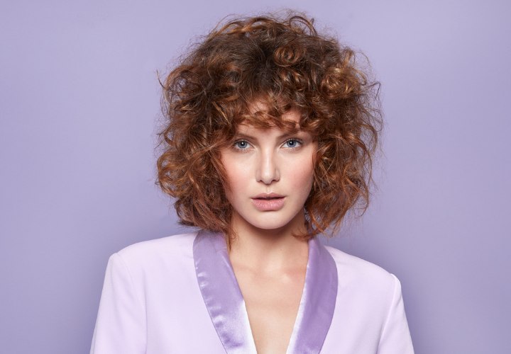 Medium length style for curly hair