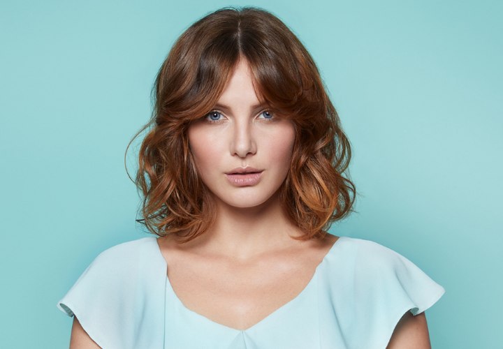 Modern long bob with a center parting