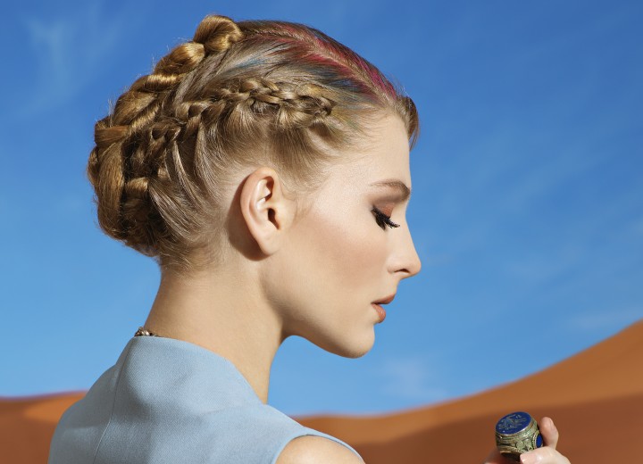 Updo with braiding