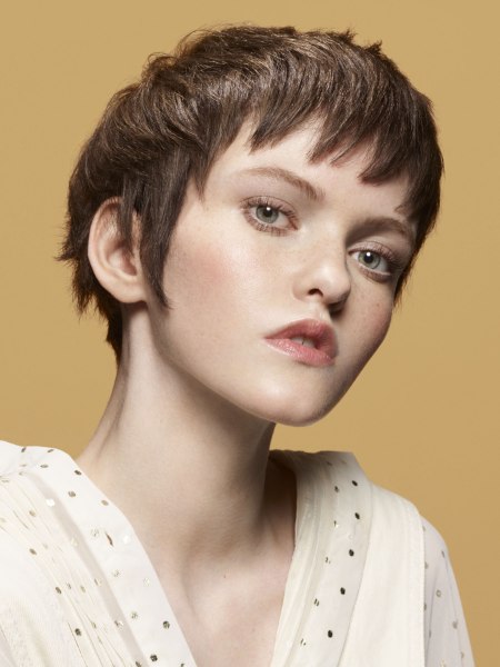 Short haircut with layering around the face