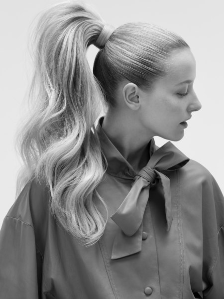 Modern high ponytail