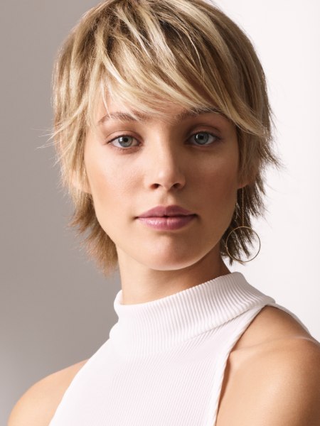 90s short haircut with femininity