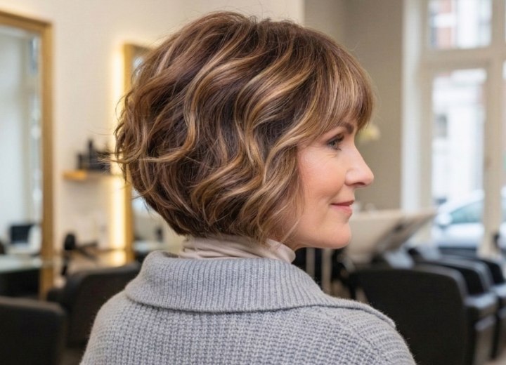 Bob with bangs for women over 50