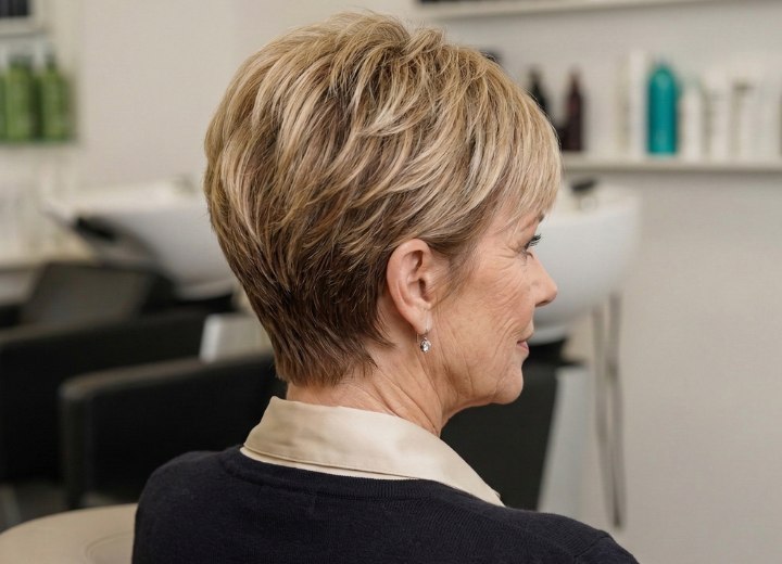 Classic pixie cut for women older than 50
