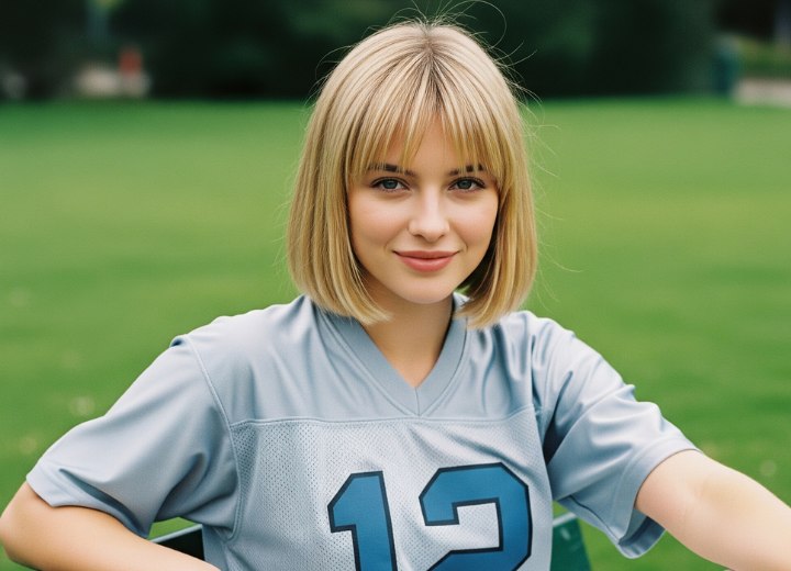Blonde bob with soft bangs
