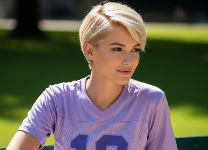 Short platinum blonde hair