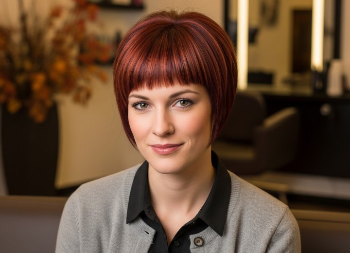 Short angled bob for autumn