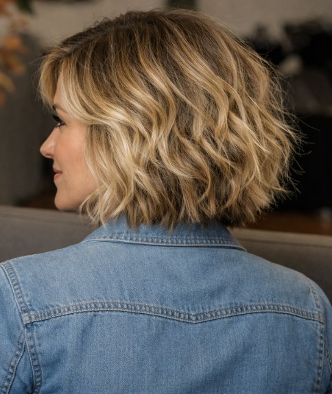 Comfortable wavy bob