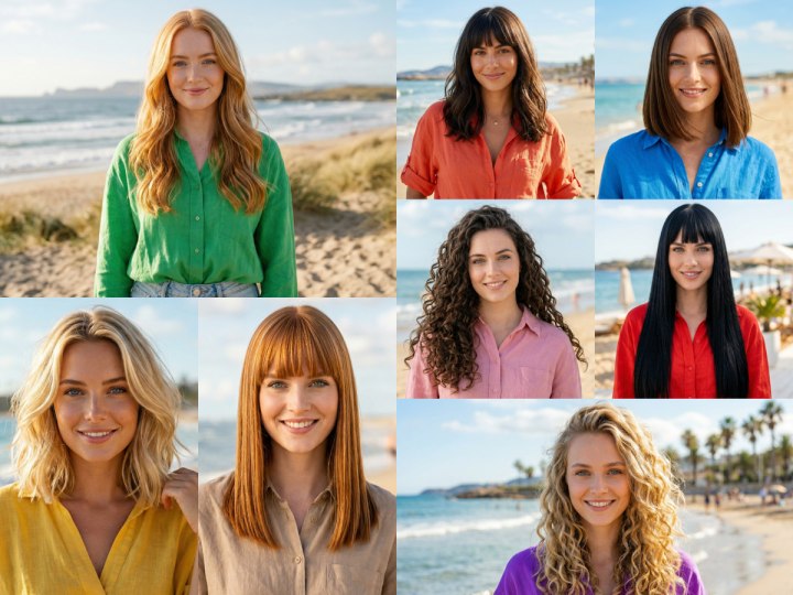 Long and shoulder-length hair to wear at the beach