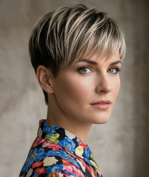 Bold end edgy blonde pixie