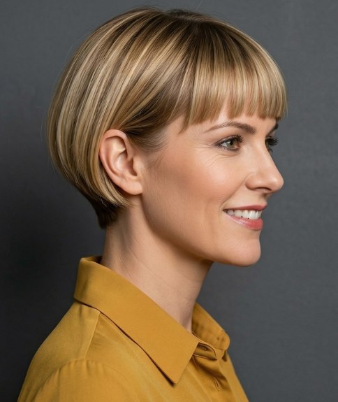 Just below the ears bob