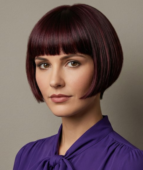 Bob with a fringe and 1960 elements