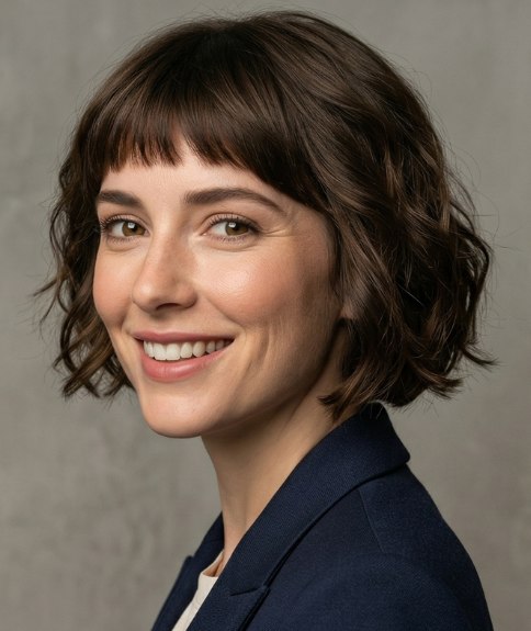 Youthful, below the jaw bob