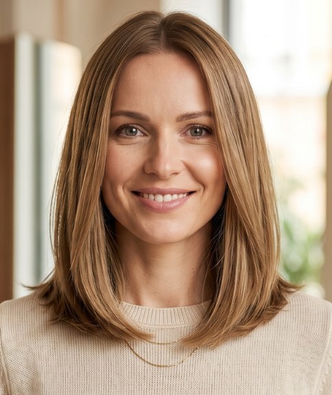 Elegant shoulder-length hair