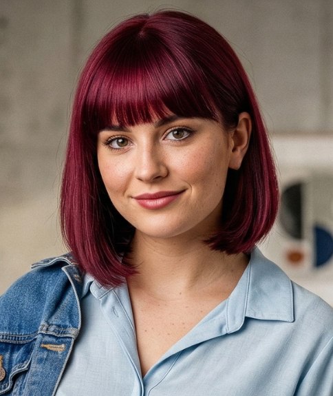 Collar-length bob for red hair