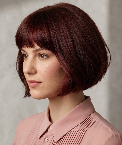 French bob with a blunt fringe