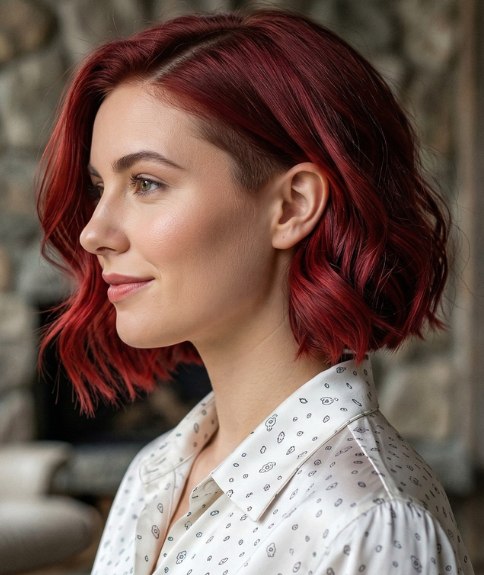 Wavy bob with an undercut