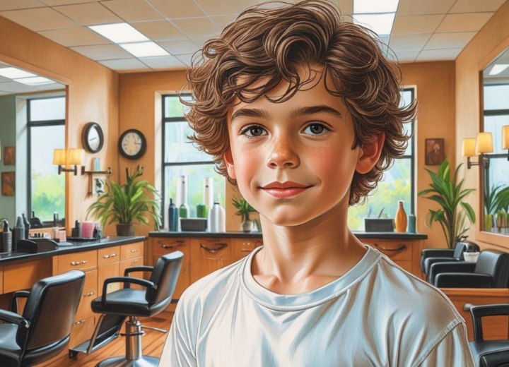 Haircut for young boys with natural curls