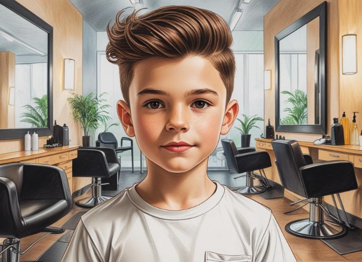 Boys hairstyle with a quiff