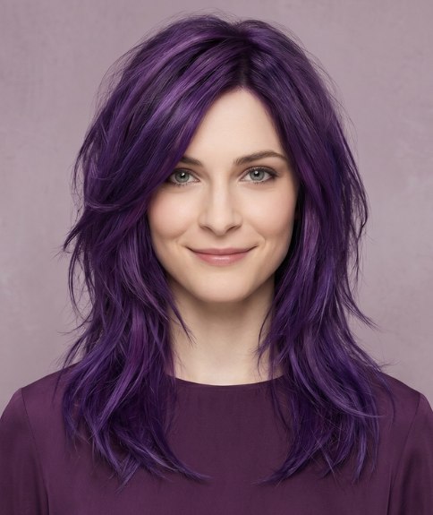Long, purple hair