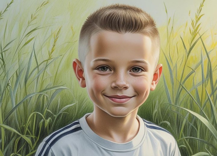 Haircut with shaved sides for boys