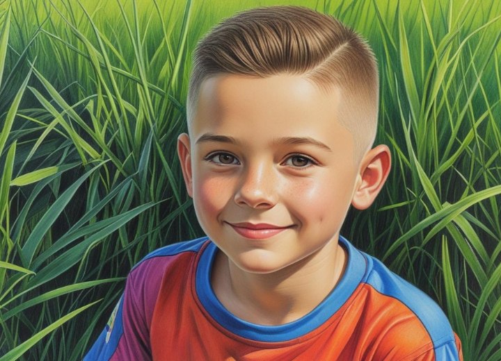 Boys haircut with short sides and longer hair on top