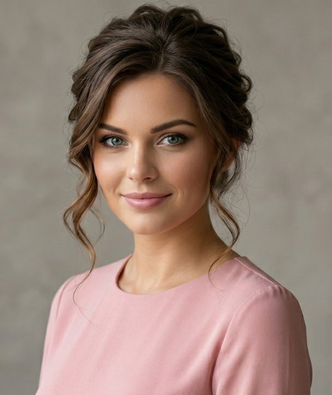 Chignon that sits low at the back of the head