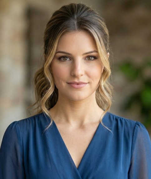 Elegant ponytail with voluminous waves