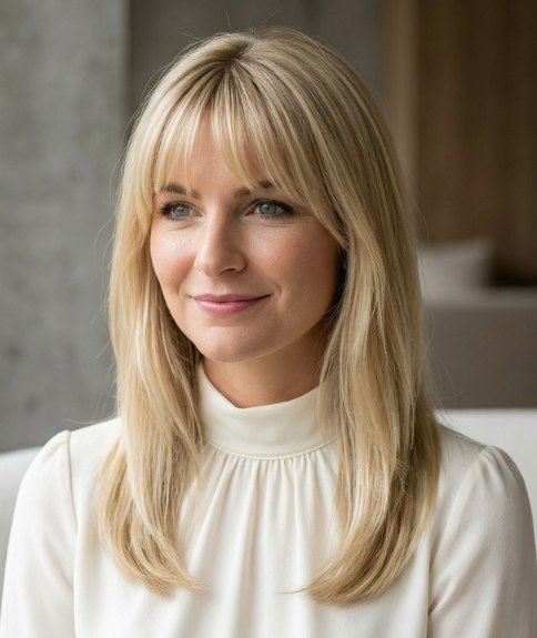 Long style with hair that moves naturally