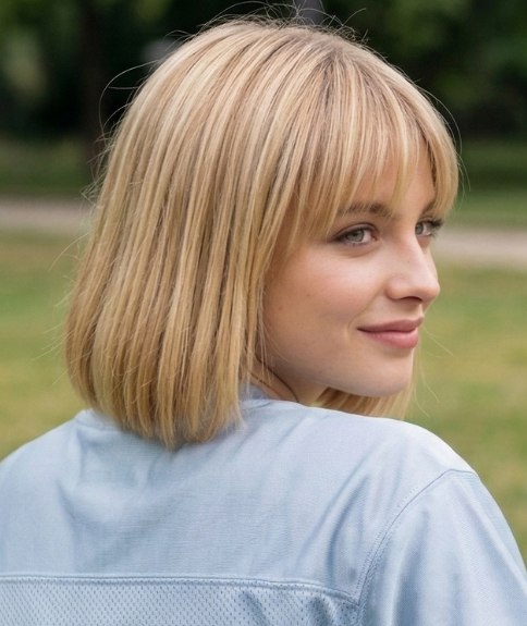 Between the chin and shoulders bob haircut