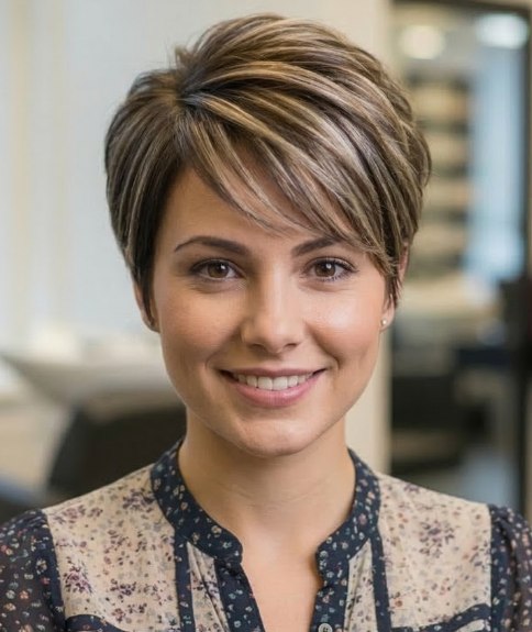 Short and stylish low-maintenance haircut