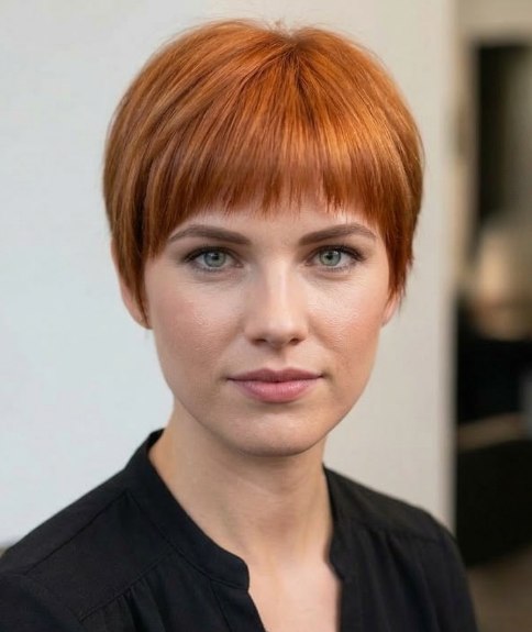 Short hairstyle with an exposed nape