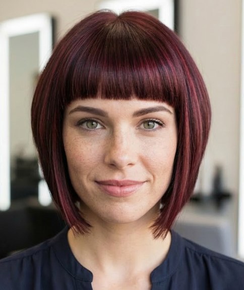 Bob cut that is longer toward the front