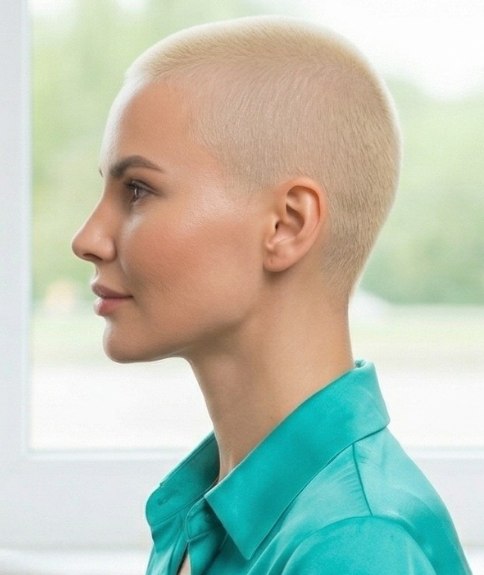 Feminine buzz cut