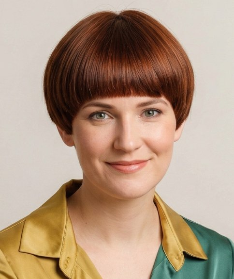 Mushroom shape bob cut