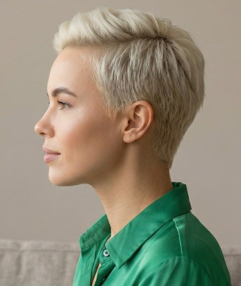 Modern pixie cut for blonde hair