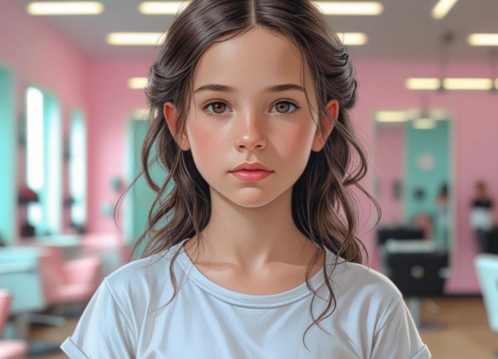 Half-up half-down hairstyle for young girls